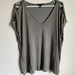 Lucky Brand Button Shoulder/Sleeve Top